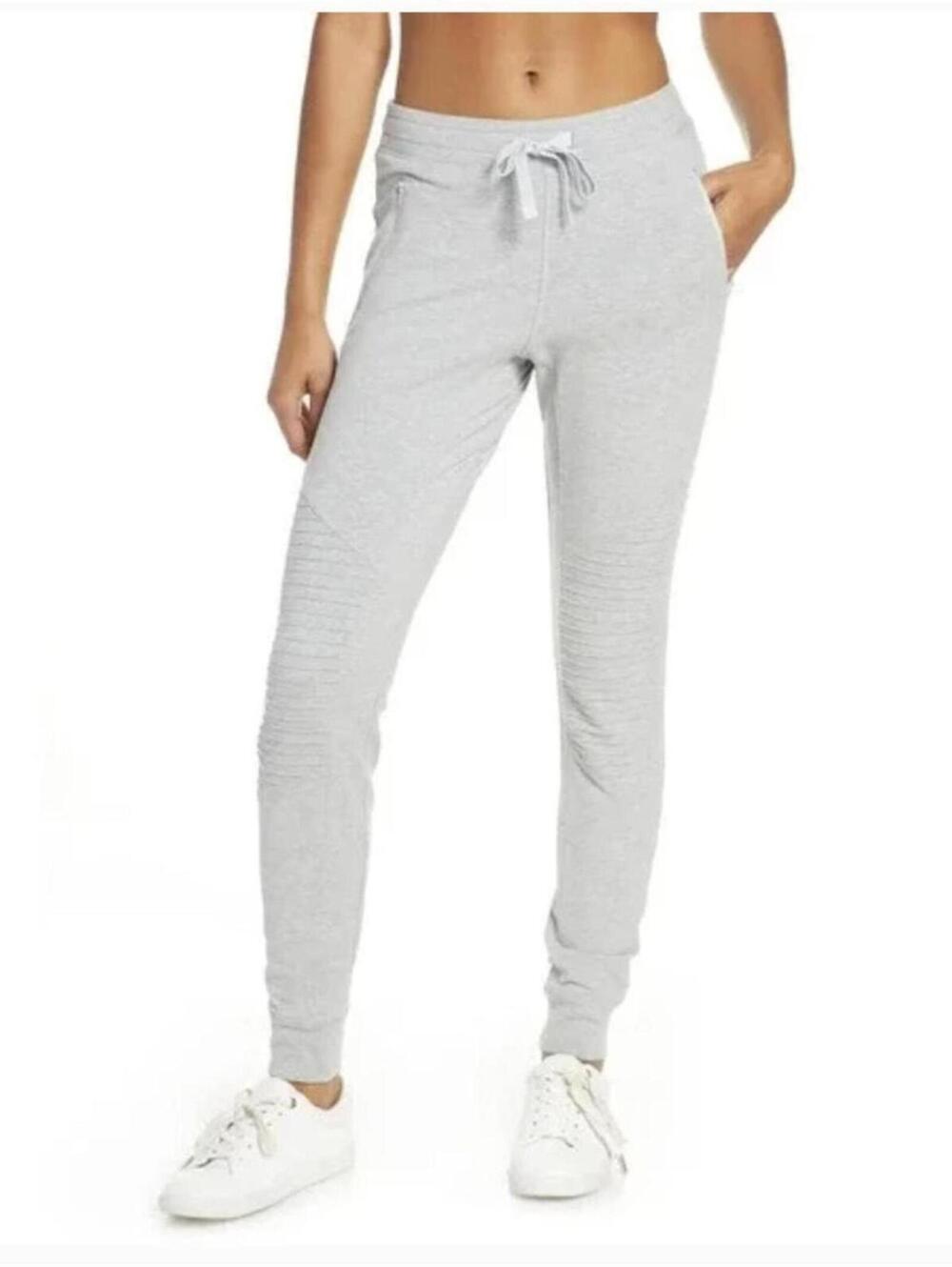 Alo Yoga Urban Moto Jogger Grey Size XS Quilted Athleisure Slim - Picture 1 of 8